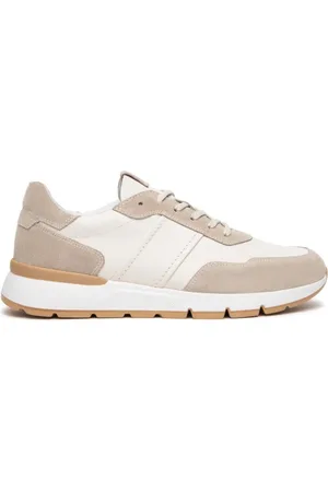 Nero Giardini Buty, Kobieta, Beżowy, 40 EU, Zamsz, Sneakersy z skóry i zamszu w kolorze kości słoniowej