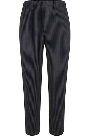Issey Miyake Spodnie, Mężczyzna, Niebieski, L, Poliester, Basics Slim-fit Trousers