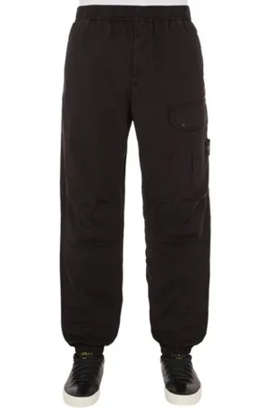 Stone Island Spodnie, Mężczyzna, Czarny, W32, Bawełna, Spodnie Joggersy z Elastycznego Twillu Bawełny Supima