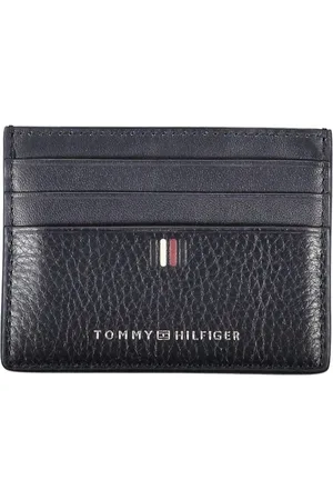 Tommy Hilfiger Akcesoria, Mężczyzna, Niebieski, ONE SIZE, Skóra, Niebieski skórzany portfel