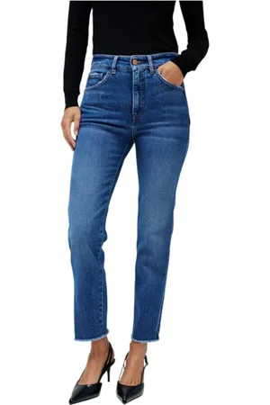 Salsa Jeansy, Kobieta, Niebieski, W30 L28, Dżinsy Slim Cropped z panelem komfortu