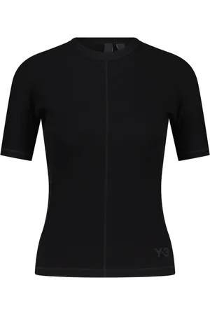 Y-3 Koszulki, Kobieta, Czarny, M, Bawełna, Logo T-Shirt Bawełniany Slim Fit