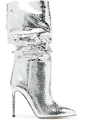 PARIS TEXAS Buty, Kobieta, Szary, 38 EU, Skóra, Botki Stiletto Slouchy