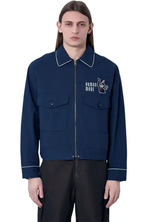 HUMAN MADE Kurtki, Mężczyzna, Niebieski, 2XL, Kurtka z haftem Drizzler