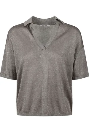 KANGRA CASHMERE Swetry, Kobieta, Szary, S, Szara Sweter Metaliczny