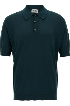 JOHN SMEDLEY Koszulki, Mężczyzna, Zielony, S, Czarna Koszulka Polo Slim Fit