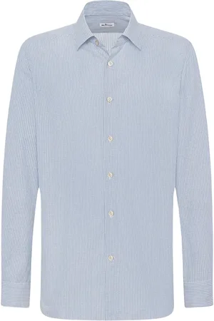 Kiton Koszule, Mężczyzna, Niebieski, 2XL, Bawełna, Elegancka koszula bawełniana w paski