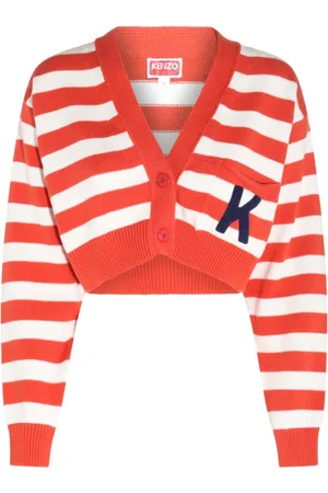 Kenzo Swetry, Kobieta, Czerwony, L, Bawełna, Maglie Rouge Moyen Cardigan