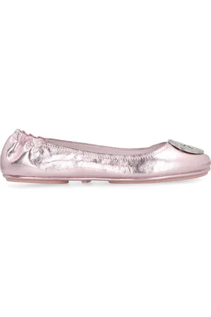 Tory Burch Buty, Kobieta, Różowy, 36 EU, Skóra, Metaliczne Baleriny ze Skóry