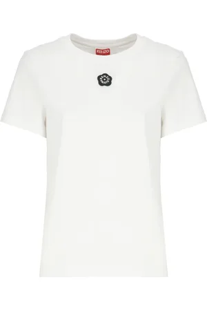 Kenzo Koszulki, Kobieta, Biały, XS, Bawełna, Koszulka Boke Flower 2.0