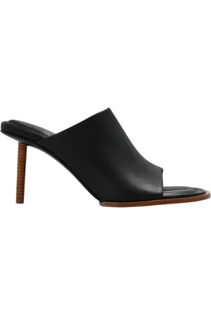 Jacquemus Buty, Kobieta, Czarny, 39 EU, Skóra, Rond Carre Heeled Mules