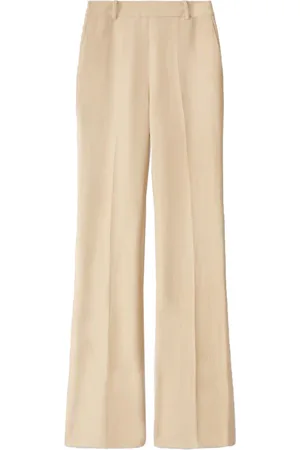 ERMANNO SCERVINO Spodnie, Kobieta, Beżowy, M, Len, Beżowe lniane spodnie Bootcut