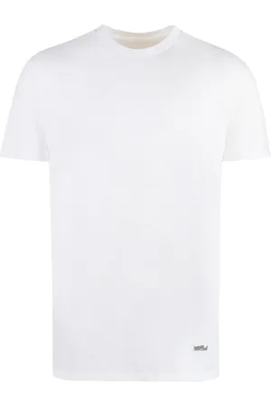Jil Sander Koszulki, Mężczyzna, Biały, M, Bawełna, Prążkowany T-shirt z Bawełny