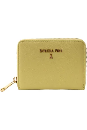 Patrizia Pepe Akcesoria, Kobieta, Żółty, ONE SIZE, Skóra, Portfel Magda