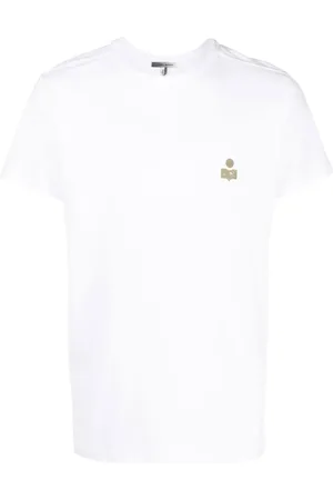 Isabel Marant Koszulki, Mężczyzna, Biały, 2XL, Bawełna, Bawełniana koszulka T-Shirt z nadrukiem logo