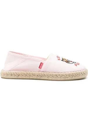 Kenzo Buty, Kobieta, Różowy, 36 EU, Bawełna, Wsuwane espadryle z logo tygrysa