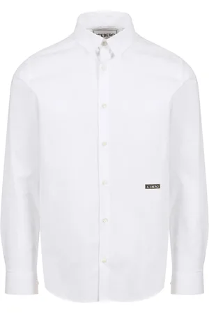Iceberg Koszule, Mężczyzna, Biały, L, Bawełna, Biała koszula z długim rękawem o kroju slim fit