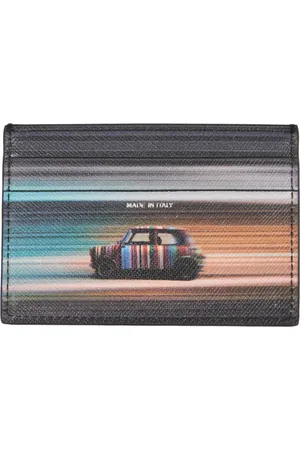 Paul Smith Akcesoria, Mężczyzna, Czarny, ONE SIZE, Skóra, Wielokolorowe skórzane etui na karty
