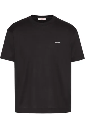 VALENTINO GARAVANI Koszulki, Mężczyzna, Czarny, M, Bawełna, Bawełniany T-shirt z Logo