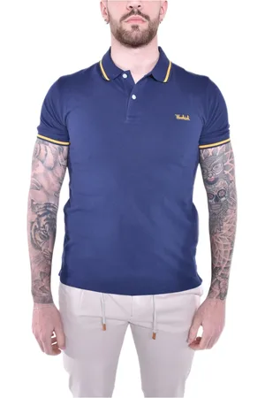 Woolrich Koszulki, Mężczyzna, Niebieski, L, Bawełna, Monterey Polo