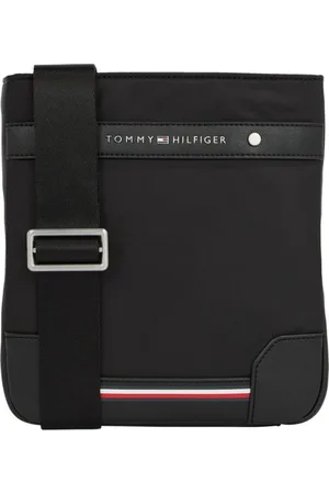 Tommy Hilfiger Torebki, Mężczyzna, Czarny, ONE SIZE, Poliester, Czarna Mini Torebka Crossover