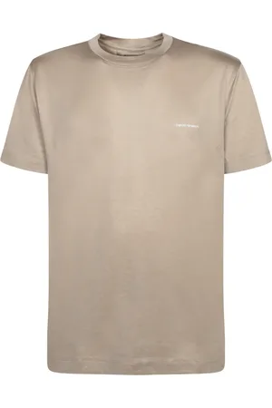 Emporio Armani Koszulki, Mężczyzna, Beżowy, S, Miękki Beżowy T-shirt z okrągłym dekoltem