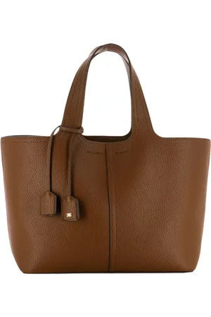 Elisabetta Franchi Torebki, Kobieta, brązowy, ONE SIZE, Poliester, Klasyczna torba tote z detalami logo