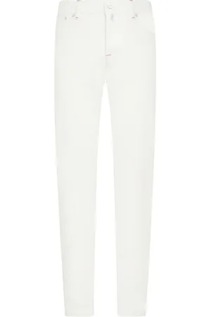 Kiton Jeansy, Mężczyzna, Biały, W34, Bawełna, Dżinsy slim-fit z bawełny