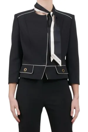 Elisabetta Franchi Kurtki, Kobieta, Czarny, M, Stylowa Sukienka z 96% Poliestru 4% Elastanu