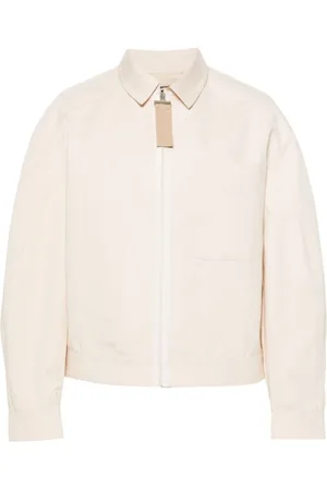 Jacquemus Kurtki, Mężczyzna, Beżowy, L, Bawełna, Linu Grosgrain Bomber