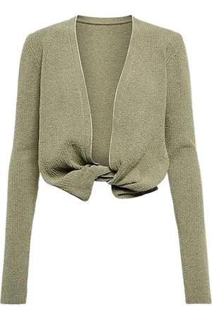 Jacquemus Bluzki, Kobieta, Zielony, S, Bawełna, Sweter Rozpinany z Dekoltem Plunge