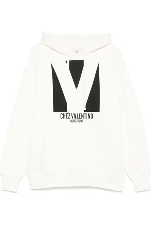 VALENTINO GARAVANI Bluzy, Kobieta, Biały, M, Bawełna, Bluza z kapturem i sznurkiem