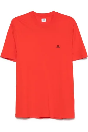 C.P. Company Koszulki, Mężczyzna, Czerwony, M, Czerwony Płomień T-shirty z okrągłym dekoltem