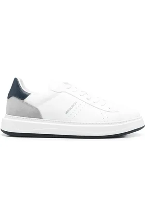 Woolrich Buty, Mężczyzna, Biały, 42 1/2 EU, Białe Sneakersy Wiązane Perforowany Nosek