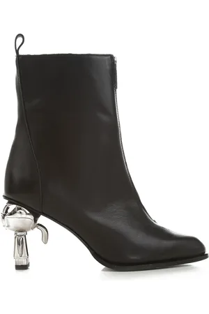 Karl Lagerfeld Buty, Kobieta, Czarny, 36 EU, Skóra, Ikon Botki na Obcasie z Zamkiem