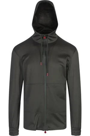 Kiton Bluzy, Mężczyzna, Zielony, L, Bawełna, Zielona bawełniana bluza rozpinana