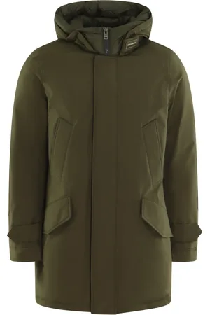 Woolrich Płaszcze, Mężczyzna, Zielony, S, Parka z wysokim kołnierzem