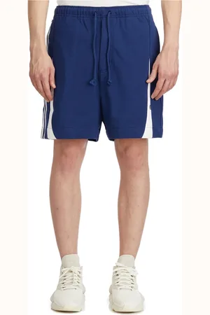 Y-3 Szorty, Mężczyzna, Niebieski, S, Bawełna, Szorty Bermuda Cut Line