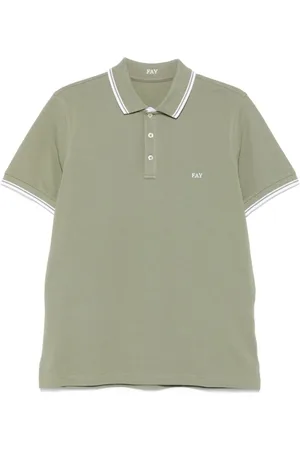 FAY Koszulki, Mężczyzna, Zielony, XL, Zielony Polo Krótki Rękaw