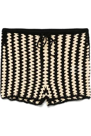 By Malene Birger Szorty, Kobieta, Czarny, S, Len, Boho Koronkowe Szorty Bawełniane
