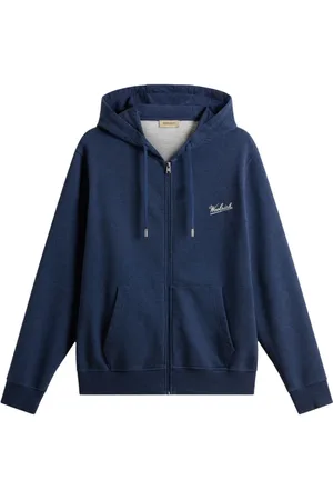 Woolrich Bluzy, Mężczyzna, Niebieski, L, Bawełna, Niebieska bluza