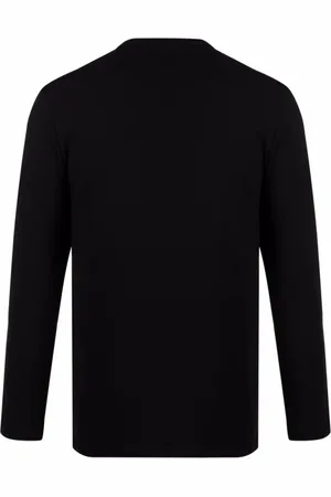 Tom Ford Koszulki, Mężczyzna, Czarny, M, Bawełna, Czarna koszulka Henley z bawełny stretch jersey