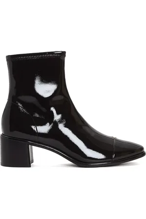 Tory Burch Buty, Kobieta, Czarny, 38 1/2 EU, Skóra, Botki na Obcasie z Zakrytymi Palcami