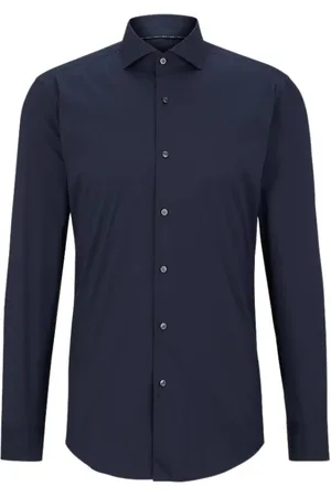 HUGO BOSS Koszule, Mężczyzna, Niebieski, 2XL, Bawełna, Koszulka codzienna