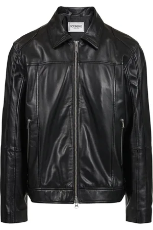 Iceberg Kurtki, Mężczyzna, Czarny, XL, Skóra, Kurtka Biker