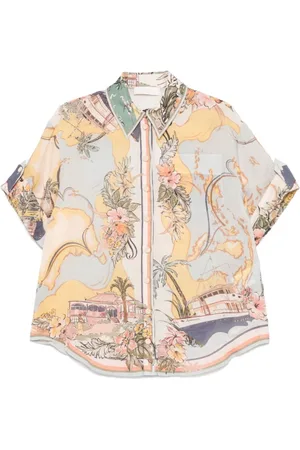 ZIMMERMANN Bluzki, Kobieta, Wielobarwność, M, Tallow Relaxed Shirt