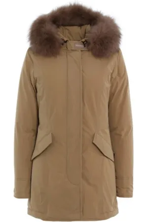 Woolrich Kurtki, Kobieta, Niebieski, L, Bawełna, Parka Arktyczna z wykończeniem Teflon