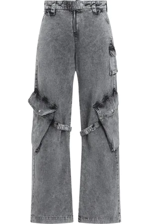 Acne Studios Jeansy, Kobieta, Szary, XL, Wyprane antracytowe jeansy