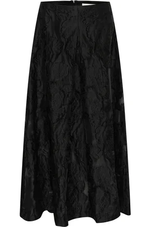 INWEAR Spódnice, Kobieta, Czarny, S, Spódnica A-line z wzorem ton w ton