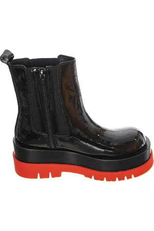 Jeffrey Campbell Buty, Kobieta, Czarny, 39 EU, Skóra, Czarne Botki na Kostkę ze Skóry Lakierowanej